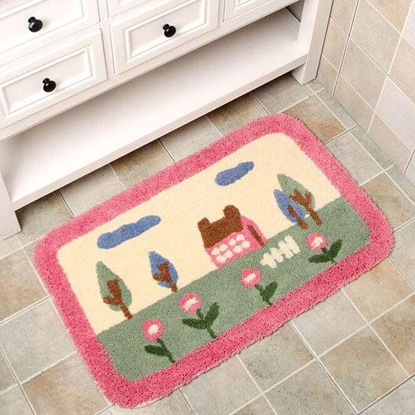 

plush bathroom floor bedroom carpet entrance door absorbent mat non slip pad