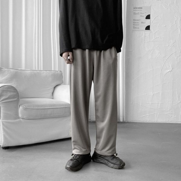 

men's pants autumn sweatpants fashion drawstring casual men streetwear joggers track mens loose straight trousers m-5xl xmoi, Black