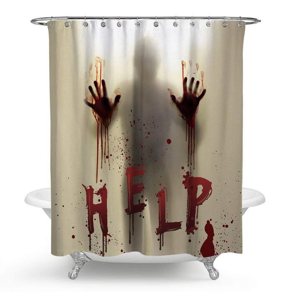 

halloween bloody hadow hower curtain cary waterproof hower curtain window prop halloween decoration the e decoration