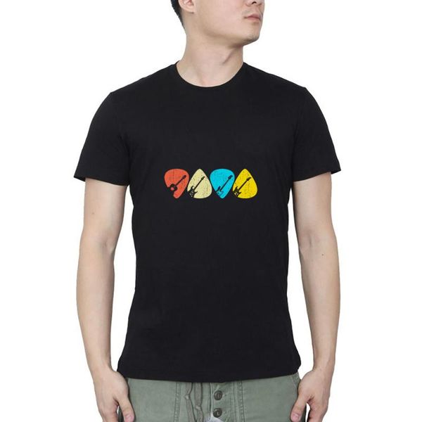 

men's t-shirts guitar guitars summer casual streetwear o neck t-shirt, White;black