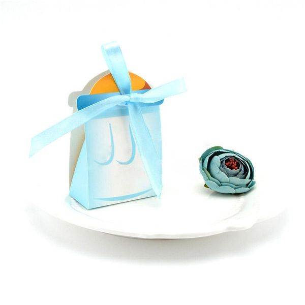 

gift wrap 50pcs/lot baby milk bottle candy box pink girl blue boy shower baptism christening birthday party favors souvenirs bag