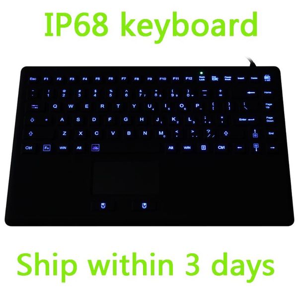 

keyboards ip68 waterproof silicone industrial lapkeyboard with touchpad