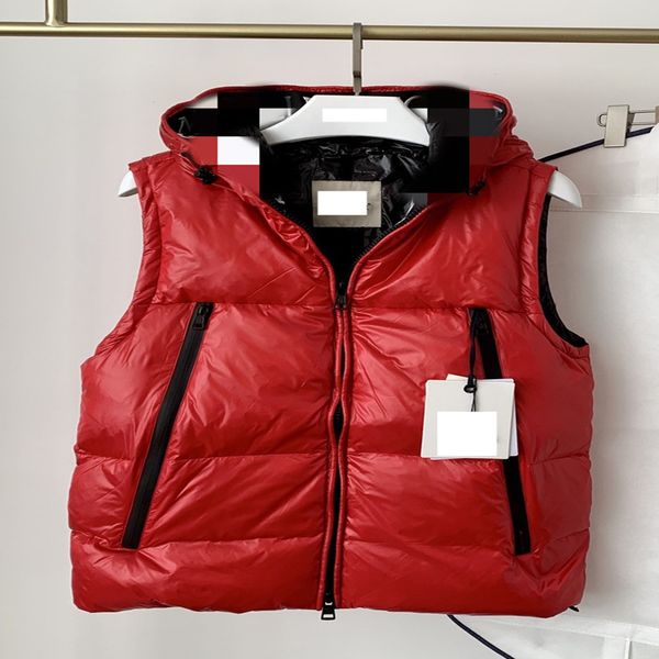 

luxury monclair france men's vests desinger brand couple hooded contrasting color vest printed vest, Black;white