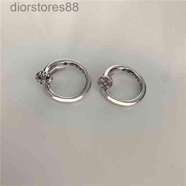 

ring fashion brand ch croquetai silver open cross nail hip hop punk couple