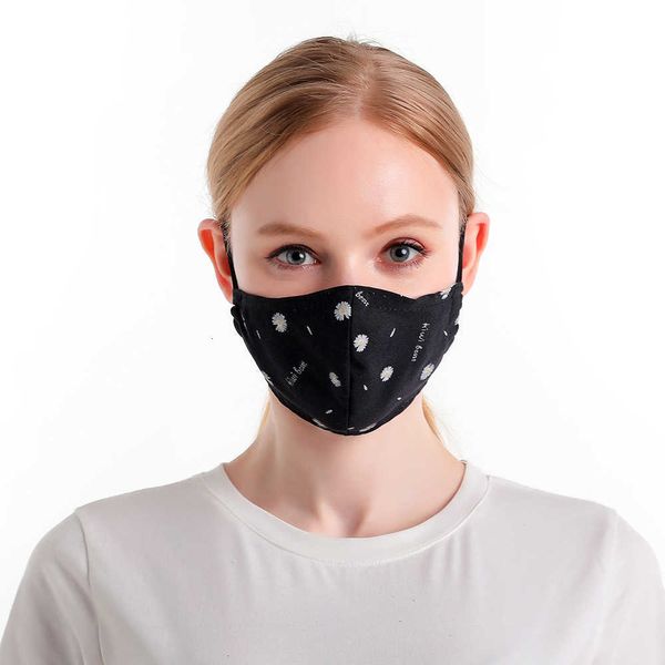

two-layer reusable cotton black mask child dust-proof breathable filter