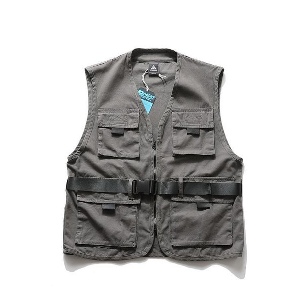 

men's vests male women multiple pockets sleeveless jacket men high streetwear hip hop function style casual cargo vest outerwear, Black;white