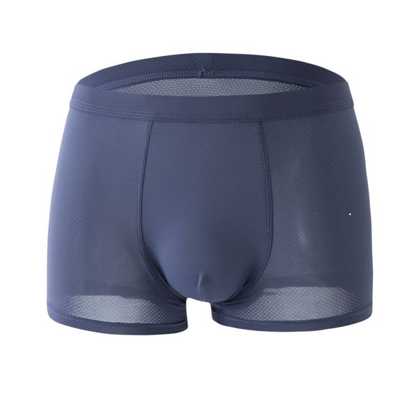 

men's underwear underpants young summer ice silk underwear, flat breathable thin style, and transparent quadruped pants, Black;white