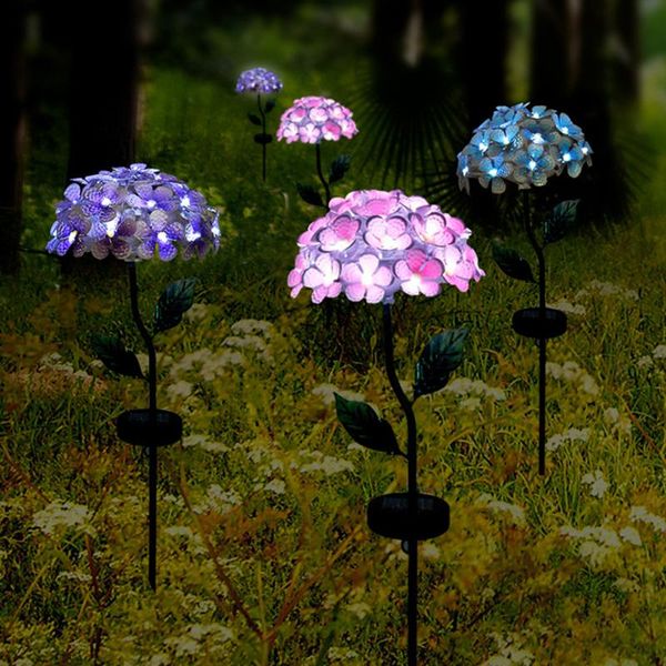 

lawn lamps led solar ground light yard landscape waterproof stand garden decor lantern outdoor hydrangea shape stake