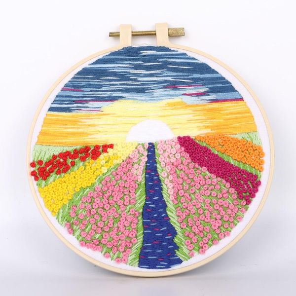 

other arts and crafts sun rises from flower sea mbroidery kit diy needlework aestheticism pattern needlecraft for beginner(without tent)
