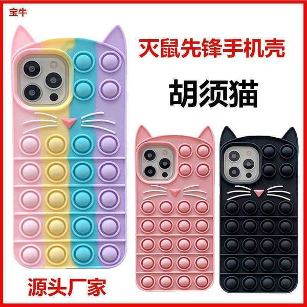 

moustache cat rodent killer iphone 12 promax rainbow xr for xs apple 11 case 78