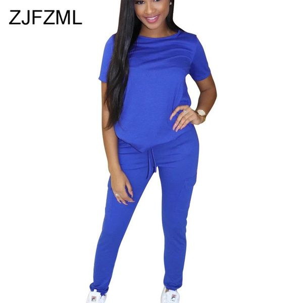 

neon solid plus size two piece outfits for women o-neck short sleeve slim t shirts and straight pants summer causal sweat suits women's, Gray