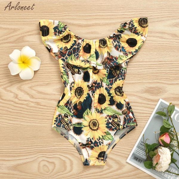

toddler kids baby girls floral bikini one-piece swimwear swimsuit beachwear sets swimsuits romper fashion one-pieces, Black