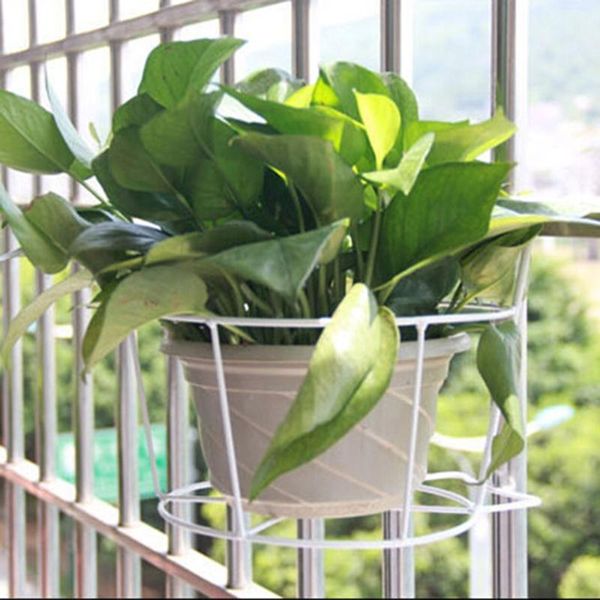 Fioriere Vasi in metallo per piante sospese Rastrelliere in ferro Balcone Rotondo Vaso da fiori Cremagliera Recinzione per ringhiera per giardino esterno