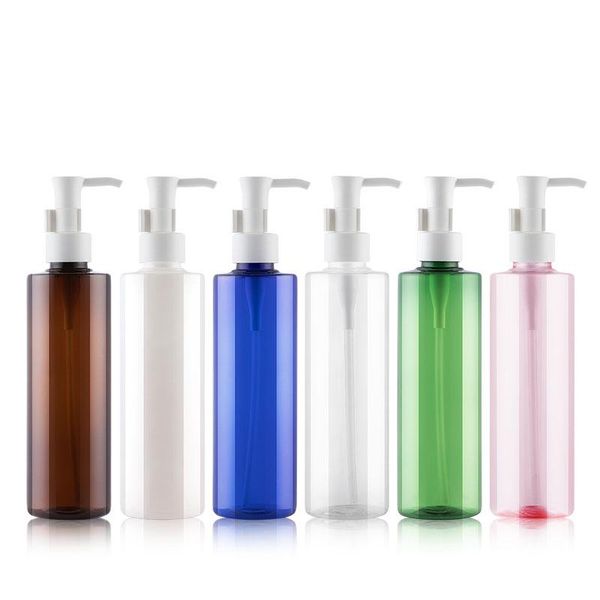

storage bottles & jars 24pcs 250ml pet essential oil pump bottle,brown transparent blue plastic cosmetic container,empty shampoo sub-bottlin