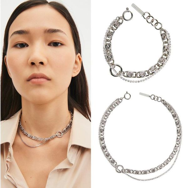

chokers autumn and winter metal chain simple personality choker short necklace bracelet women, Golden;silver