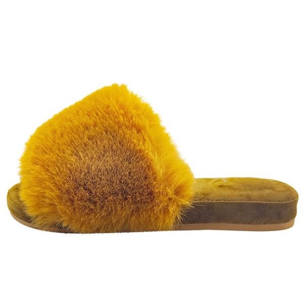 

lovely fluffy slippers for women winter warm soft indoor floor home shoes white yellow pink solid non-slip outdoor slipper, Black