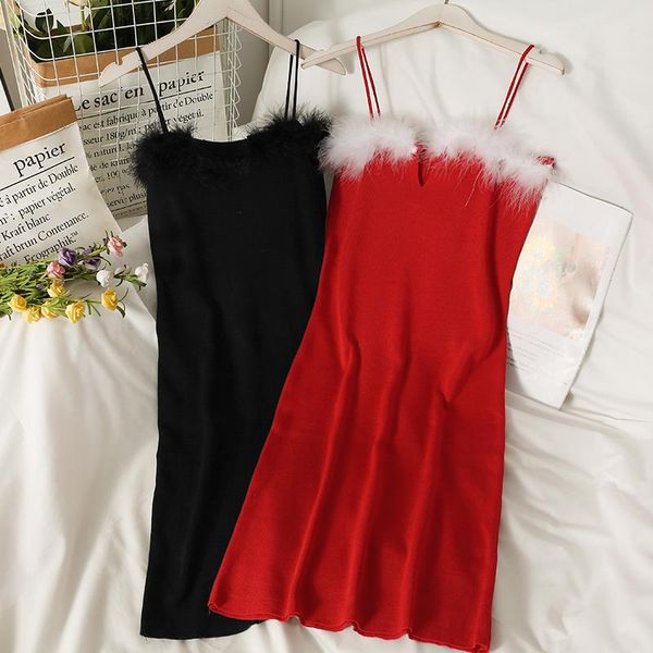 

casual dresses french chic spaghetti strap party vestidos woman off shoulder bodycon for women 2021 v neck dress, Black;gray