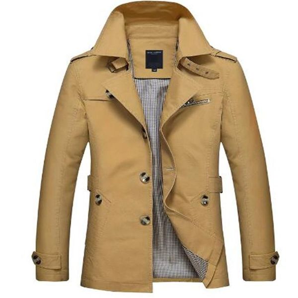 Männer Trenchcoats Koreanischer Mantel Khaki Schwarz Plus Größe XXXL XXXXL 5XL Britischer Stil Slim Fit Mantel Lange Männer Frühling 2021 Mann Windjacke