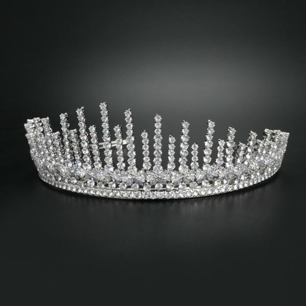 

hair clips & barrettes handmade zircon crown crystal headband bridal tiaras wedding headwear jewelry for pageant prom party birthday, Golden;silver
