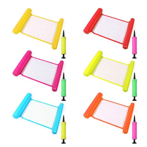 

water hammock recliner inflatable floating swimming mattress sea ring pool party toy lounge bed for life vest & buoy