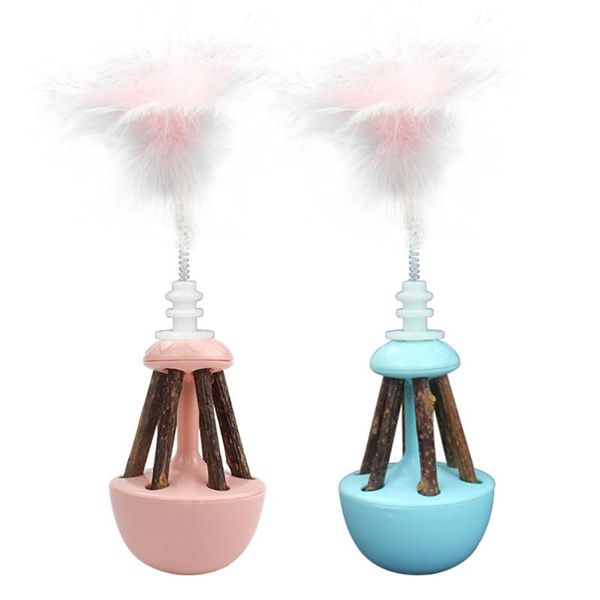 

cat toys mutianling polygonum feather tumbler teasing pet kitten teeth cleaning chew stick funny interactive trainning toy