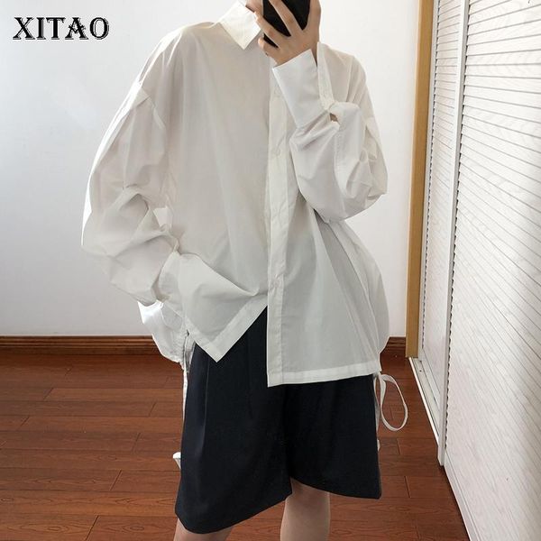 

women's blouses & shirts xitao white loose blouse women simple fashion all match korean style 2021 autumn long sleeve casual shirt godd