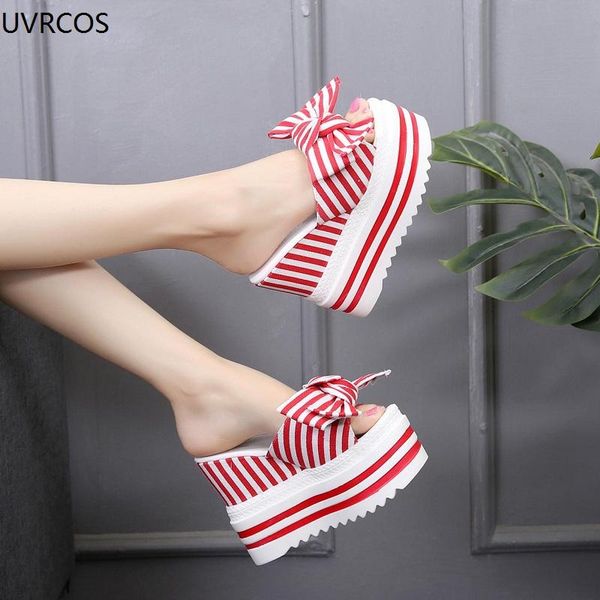 

slippers wedge female summer fashion wear personality cute thick bottom word drag sponge cake super high heel sandals, Black