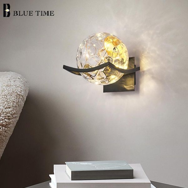 

wall lamps glass bedside lights led home indoor lighting modern for living room bedroom decor sconces light