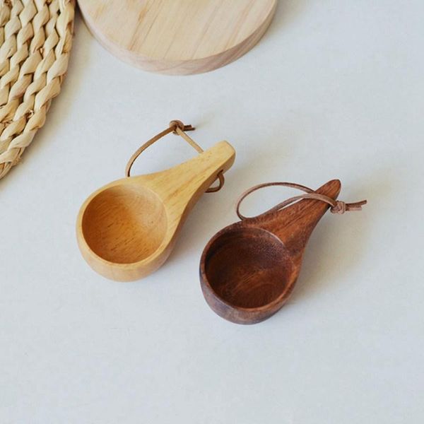 

spoons 1pc small acacia wooden spoon scoop tea honey coffee condiment salt sugar cooking tools kitchen gadgets