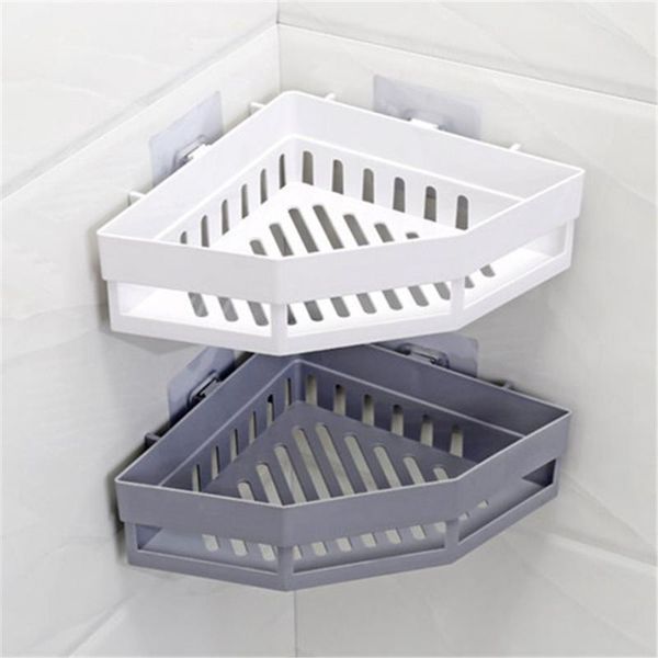 

25# traceless plastic bathroom kitchen storage rack organizer shower shelf durable household organizador rangement salle de bain boxes & bin