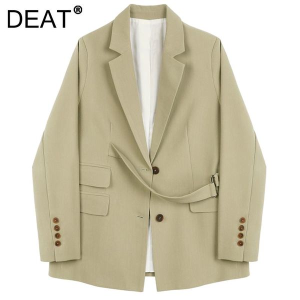 

women's suits & blazers [deat] women blazer casual turn-down collar solid color long sleeve loose fit coat fashion tide spring autumn 2, White;black
