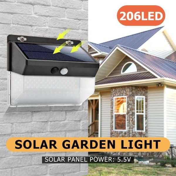 

solar lamps 206led lamp wall light outdoor power motion sensor garden security