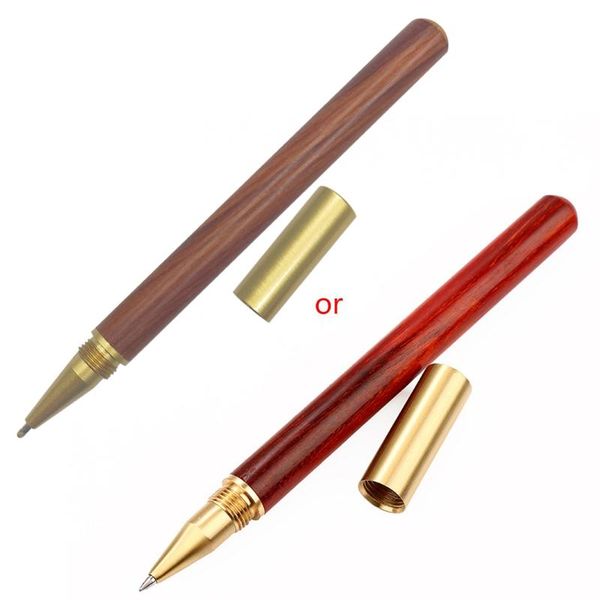 

vintage wood body ballpoint pen ball pens brass roller metal cap 1xce, Blue;orange