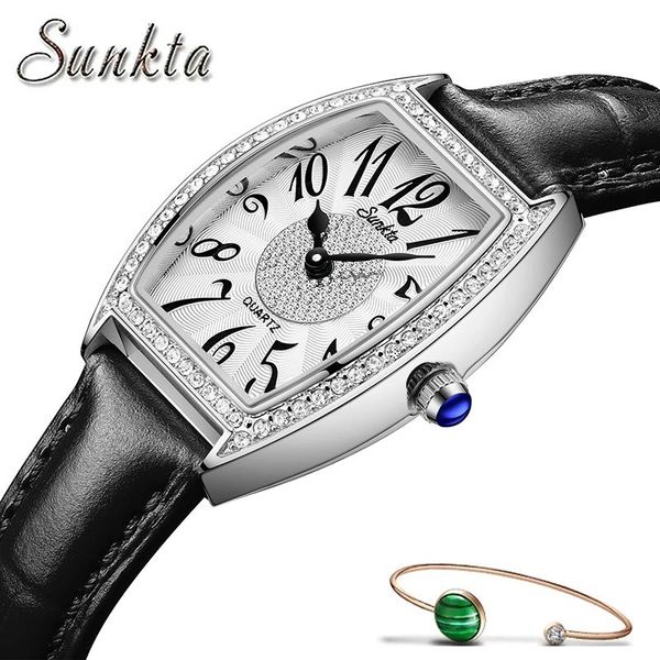 

wristwatches 2021 lige womens watches waterproof leather strap lady quartz watch fashion women wristwatch diamond +box, Slivery;brown