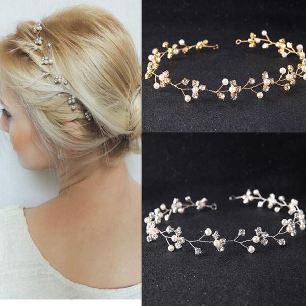

wedding gold silver rhinestones headband tiara wedding hair vine bridal headband hair jewelry wedding hair accessories for women