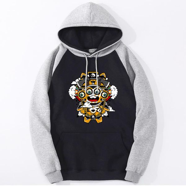 

women's hoodies & sweatshirts lovely four-eyed monster womens pullover harajuku sweatshirt autumn crewneck casual hoody raglan hoodie c, Black