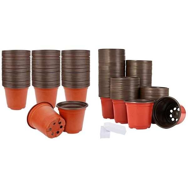 

planters & pots 330 pcs plastic plant nursery with 200 labels, 130 4-inch 6-inch