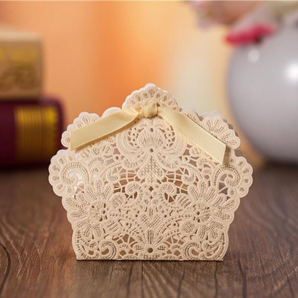 

gift wrap 50pcs golden event party supplies ribbon paper laser cut wedding decoration engagement candy favors guest chocolate box