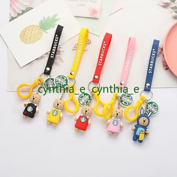 

creative party favor personality cartoon starbucks doll keychains, environmentally friendly pvc soft rubber, drop-resistant bag accessory pe