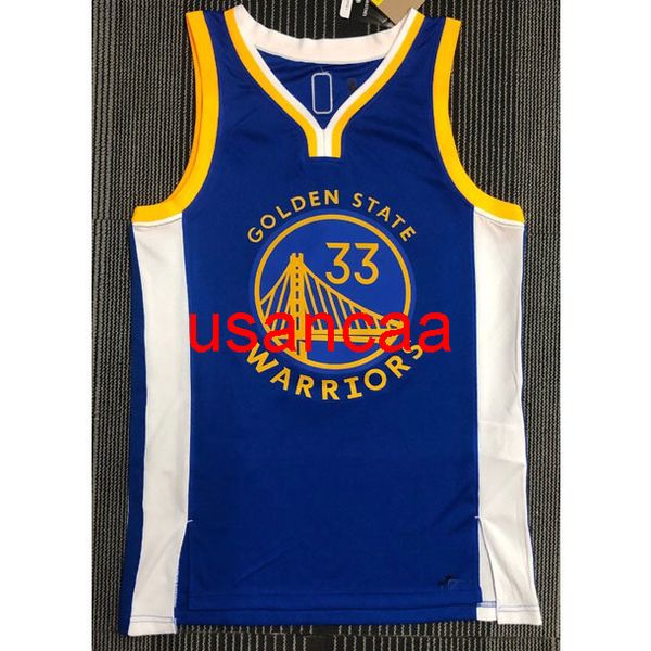 Alle Stickereien 2 Styles 2022 Neu 33# Wiseman Blue V-Ausschnitt 75. Basketball-Trikot anpassen Männer Frauen Jugendliche einen beliebigen Zahlennamen XS-5xl 6xl Weste hinzufügen