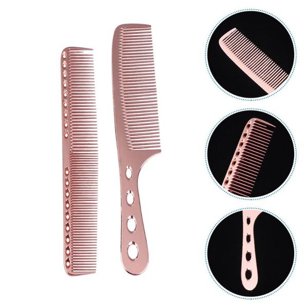

hair brushes 2pcs barber comb salon combs smoothing creative hairdressing, Silver