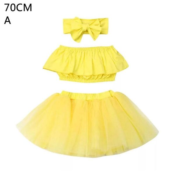 

clothing sets summer children's baby suit hair band tube short skirt clothes 3-piece girl u0e2, White
