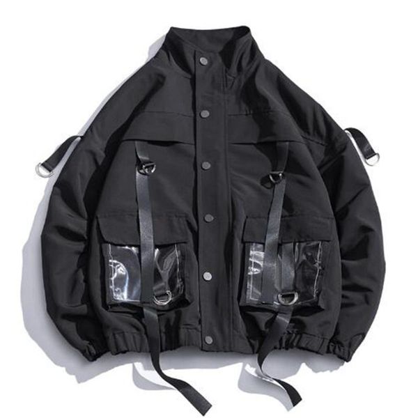 

men's jackets 2021 spring autumn workwear jacket student trend all-match loose, Black;brown