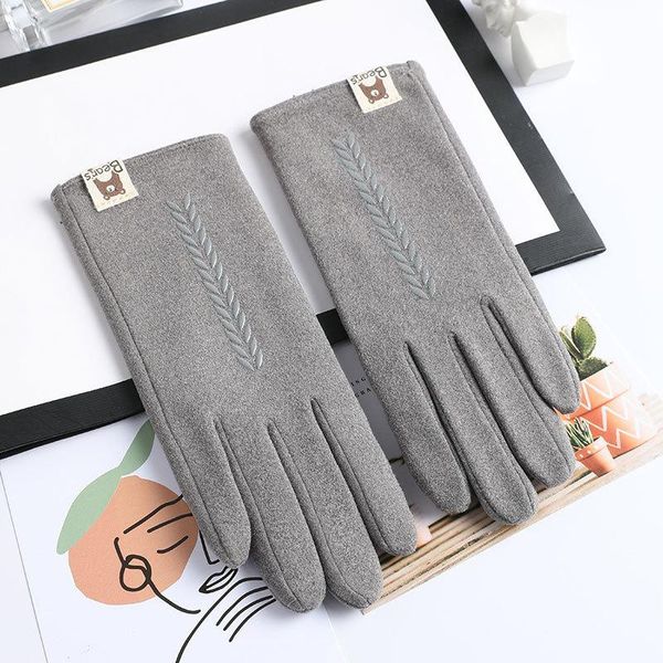 

five fingers gloves women' warm autumn/winter fashion versatile korean version of cycling and driving touch screen, Blue;gray