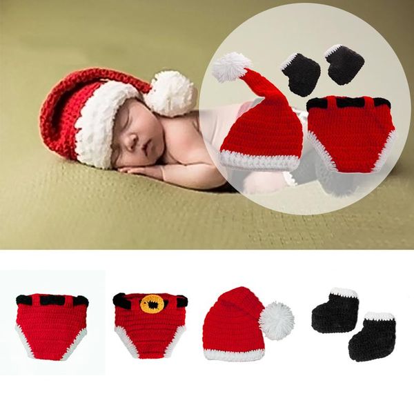 

born baby girl boys knit hat christmas pants santa outfits costume po prop caps & hats, Yellow