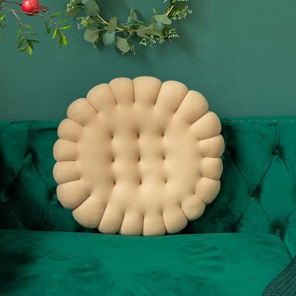 

50x50cm round cookie thicken lounge chair seat cushion short plush tatami mat pouf