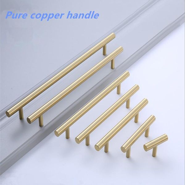 

handles & pulls black golden cupboard handle pure copper kitchen cabinet door knob furniture drawer pull hardware bar