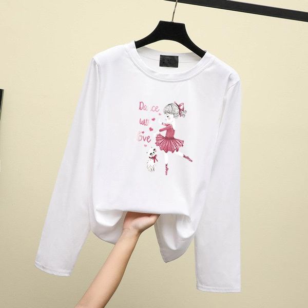 

fashion long sleeve t shirts women student t-shirt womens white women's