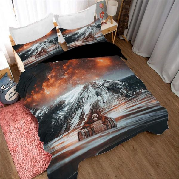 

bedding sets modern creativity duvet cover  grey natural scenery art comforter decorative set 2/3pcs with pillow shams