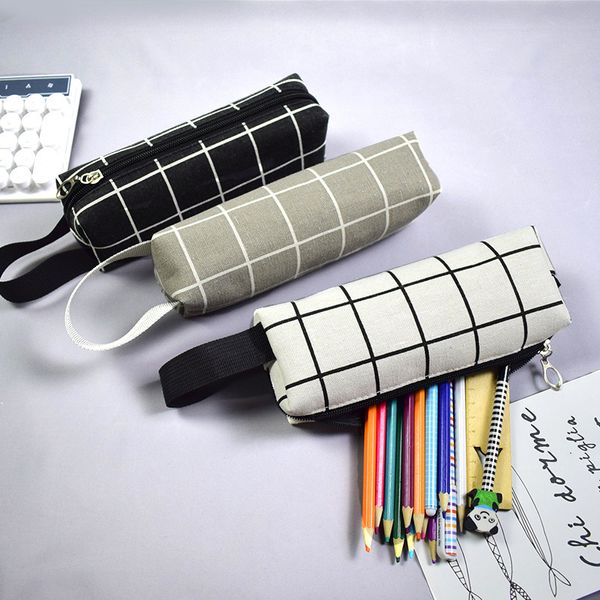 Каваиский холст карандашный чехол высокой емкости сетки ручка макияж сумка студенты подарочные школьные принадлежности Корейский канцтовары без карандашей KDJK2105